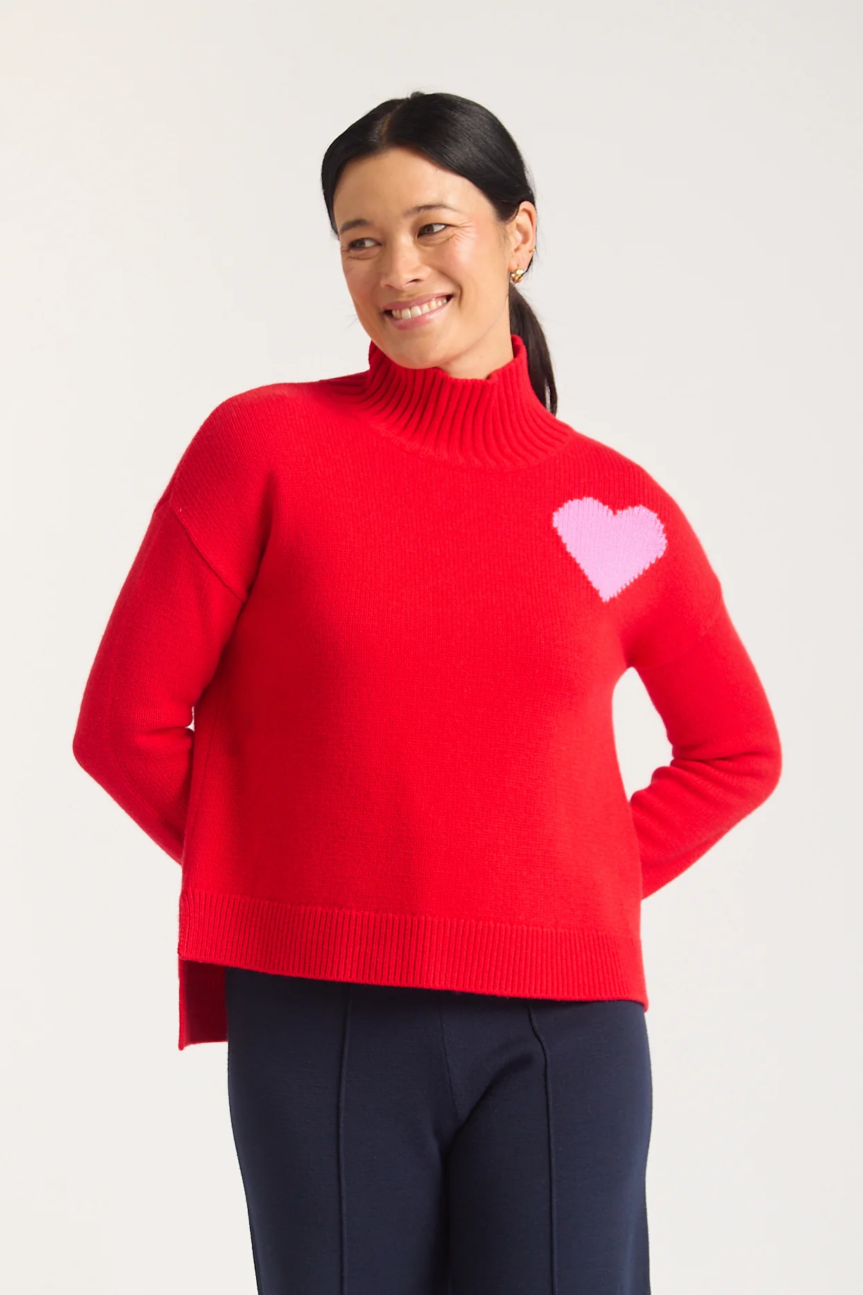 Ronnie Merino Cashmere Polo In Fire Engine - Image 3
