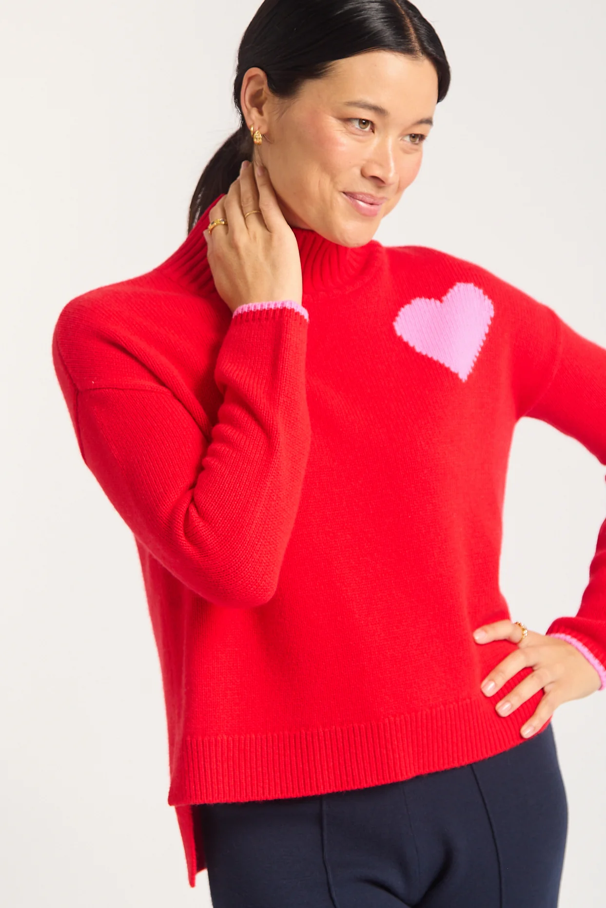 Ronnie Merino Cashmere Polo In Fire Engine - Image 4