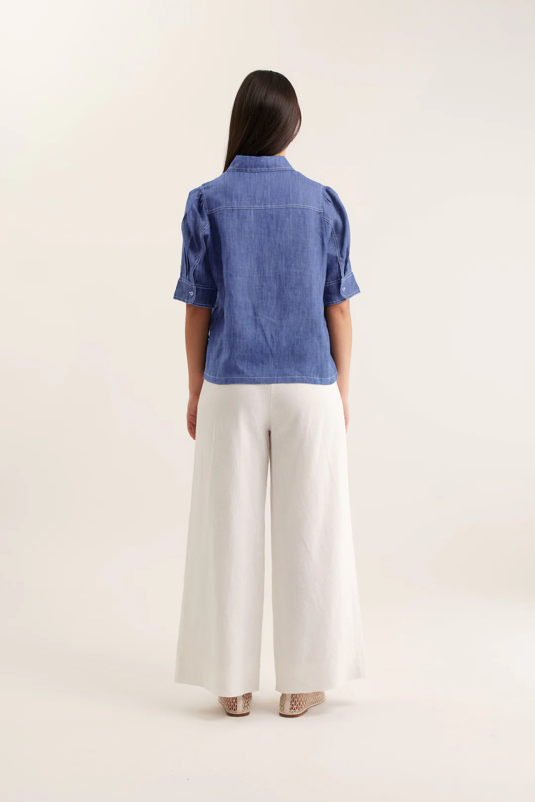 Ruby Linen Shirt In Denim - Image 4