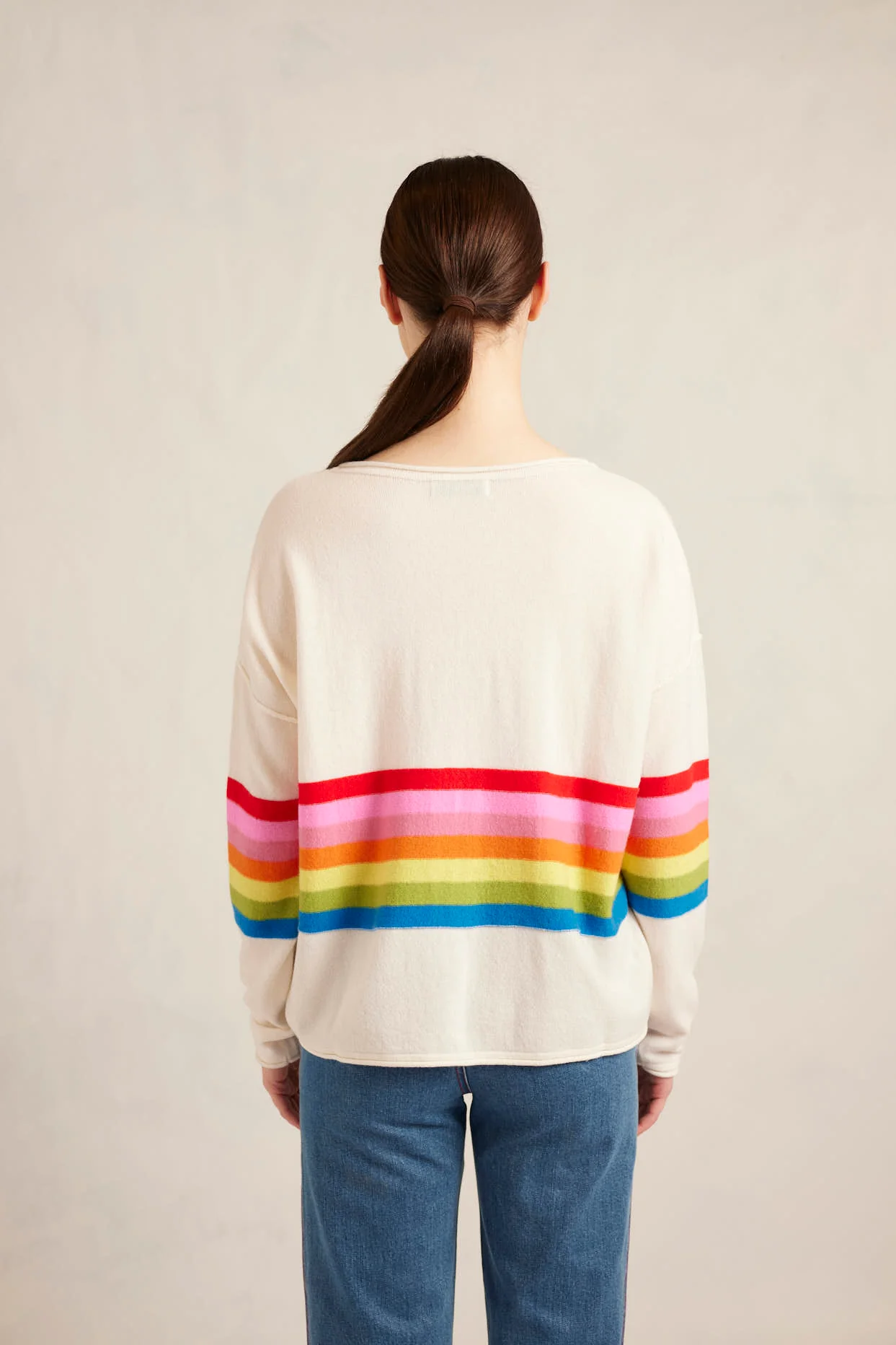 Sally Merino Cashmere Sweater in Ivory - Image 7
