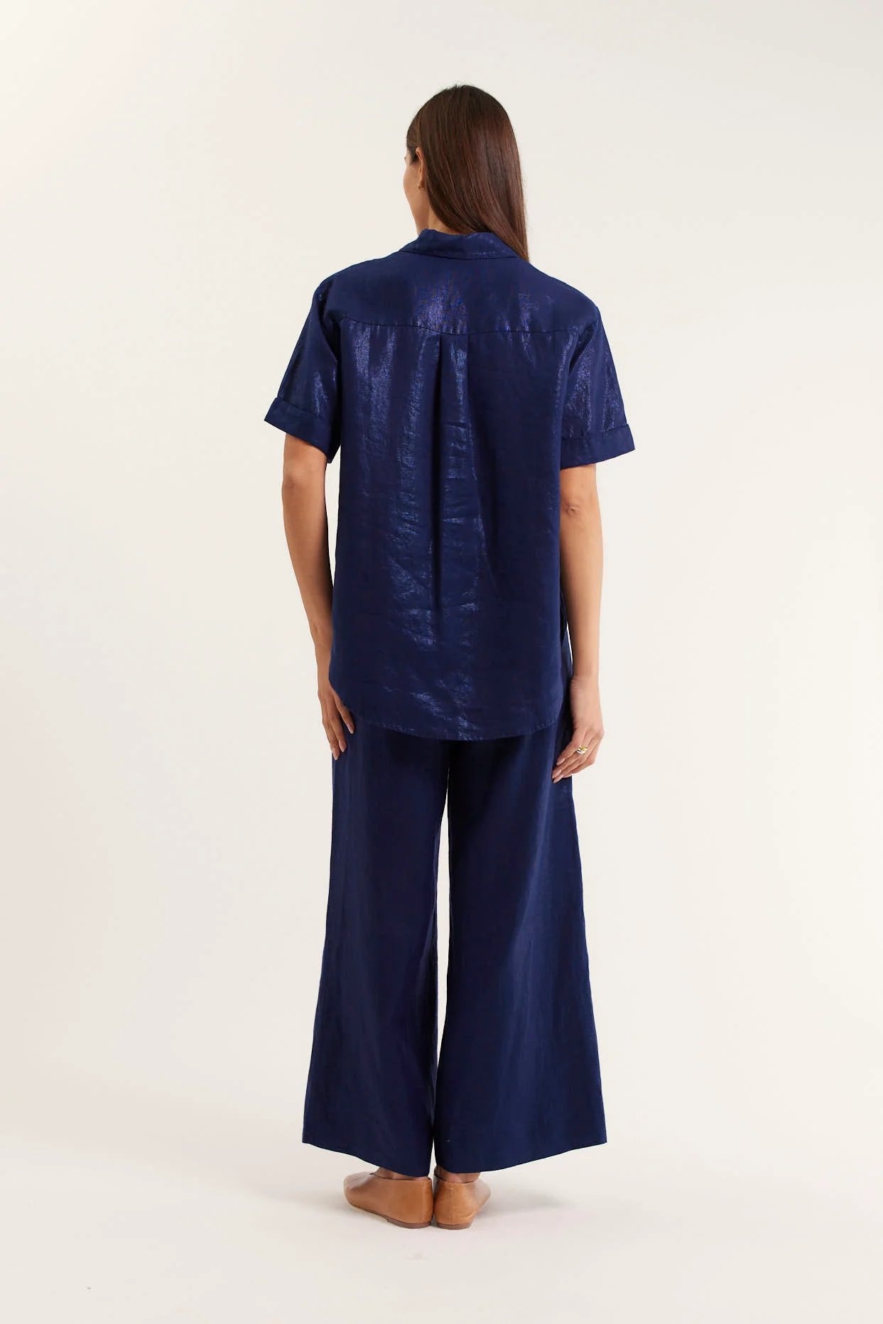 Sasha Lurex Shirt In Navy - Image 3