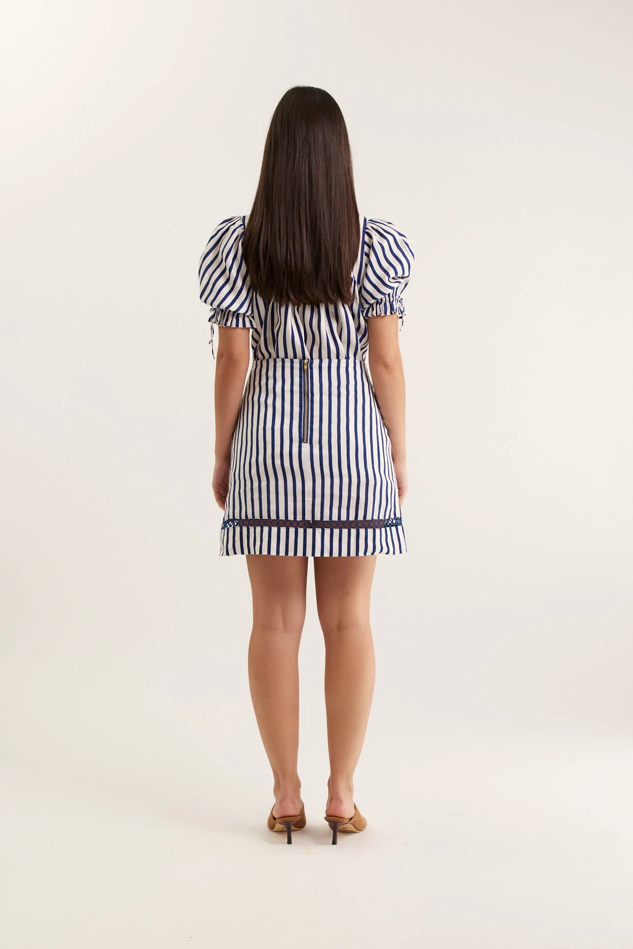 Saskia Breton Skirt  In Navy/White - Image 3