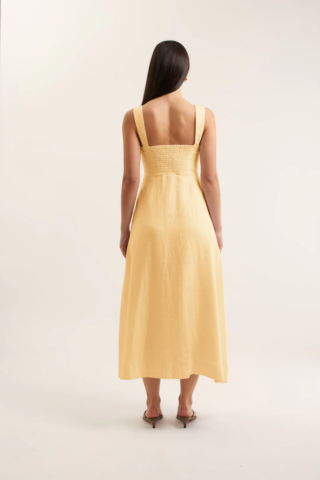 Simmie Linen Dress In Lemon - Image 2