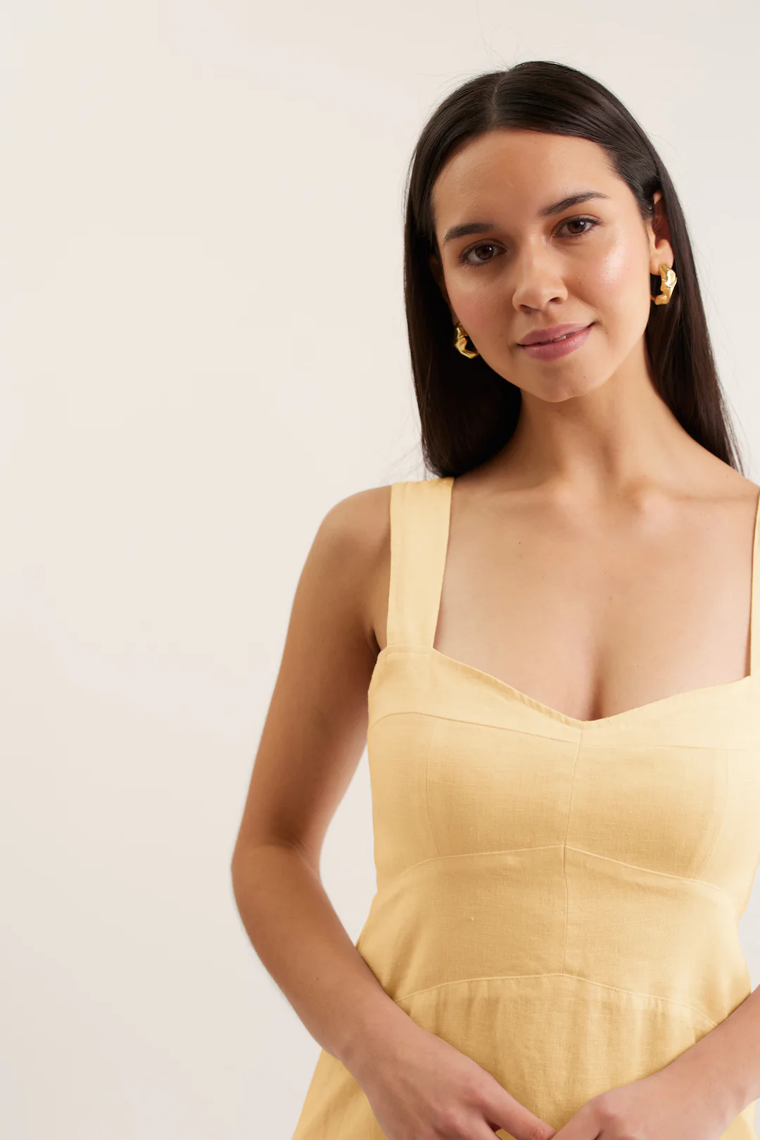 Simmie Linen Dress In Lemon - Image 4