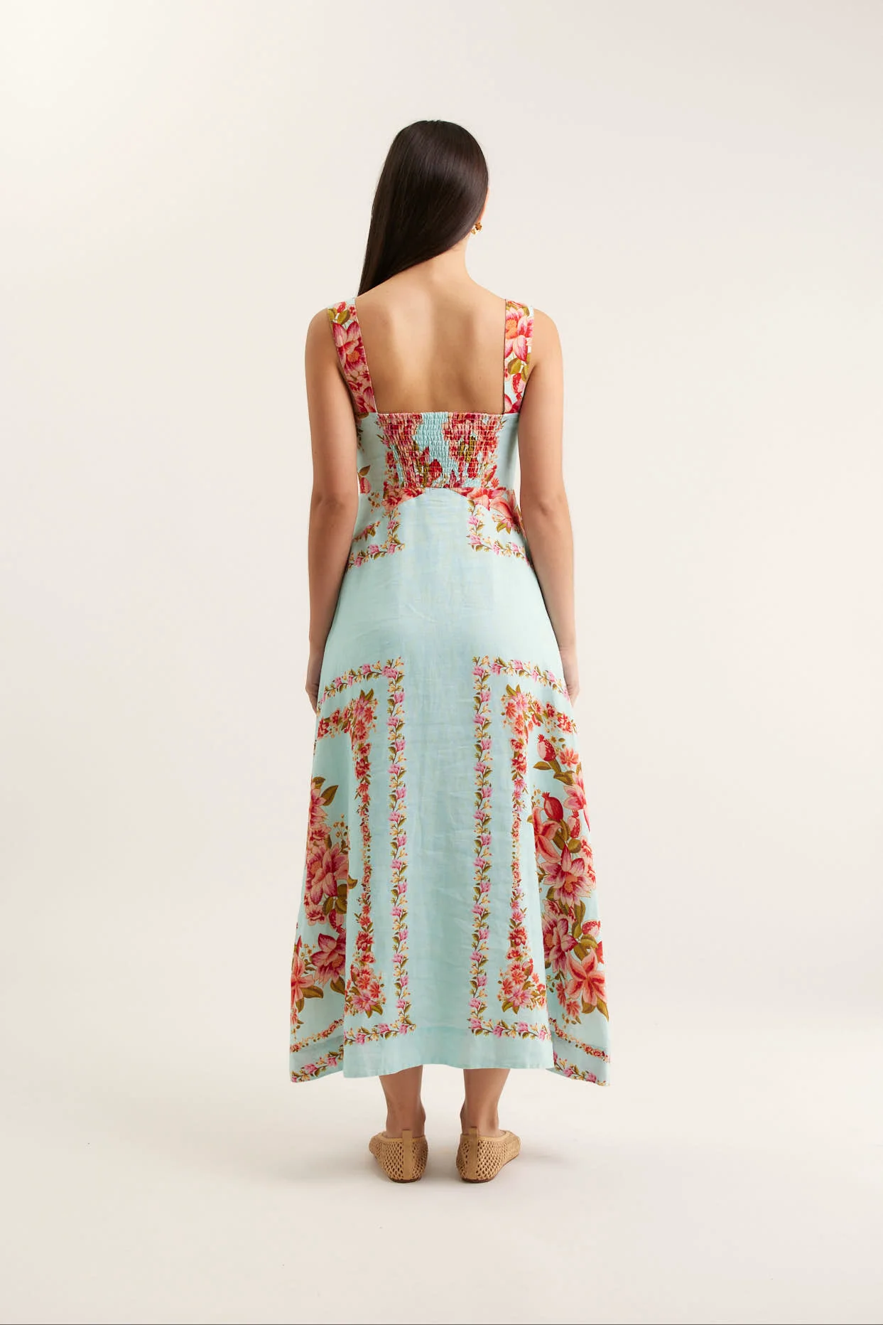 Simmie Linen Dress In Portofino - Image 3