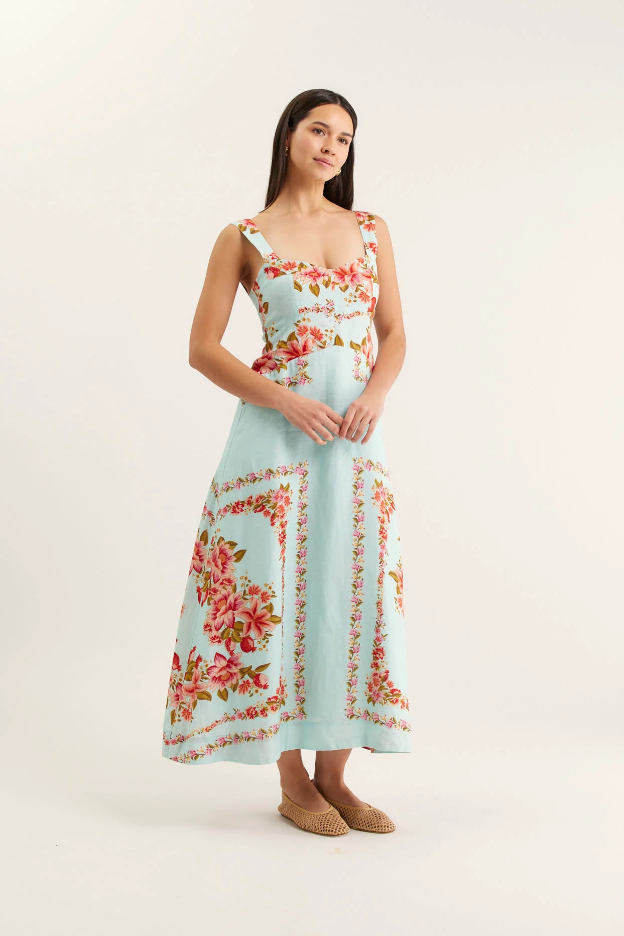 Simmie Linen Dress In Portofino - Image 4