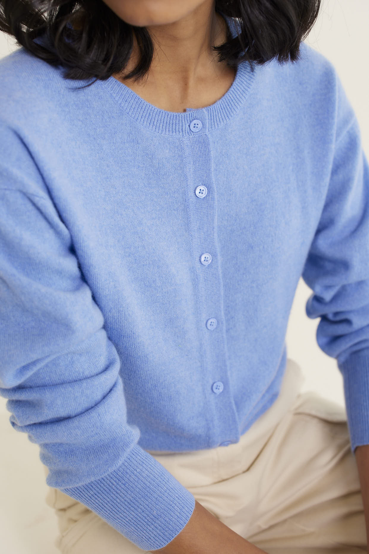 Sophia Cashmere Cardi In Azure - Image 2