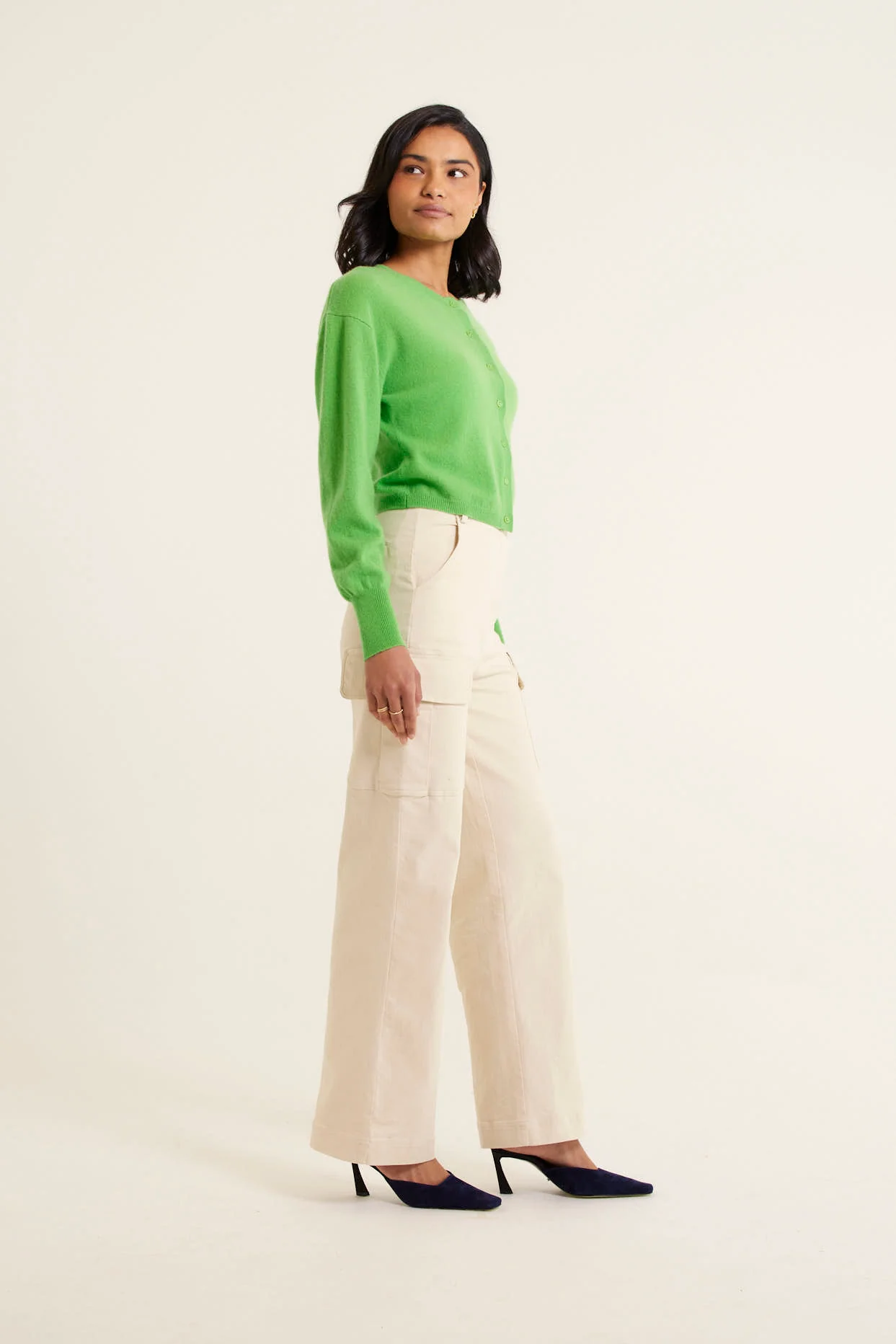 Sophia Cashmere Cardi In Burgeen - Image 6