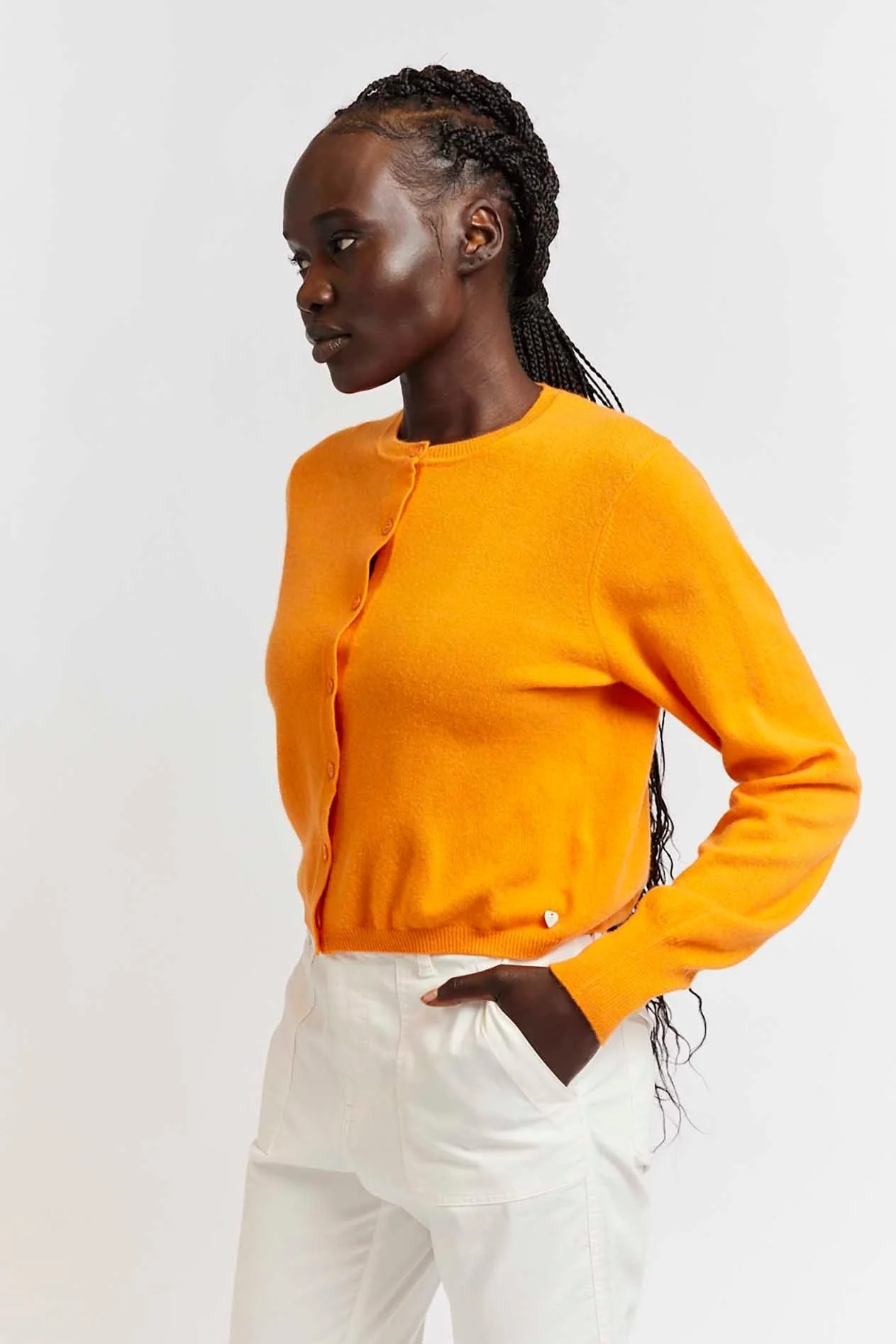 Sophia Cashmere Cardi in Sunset - Image 2