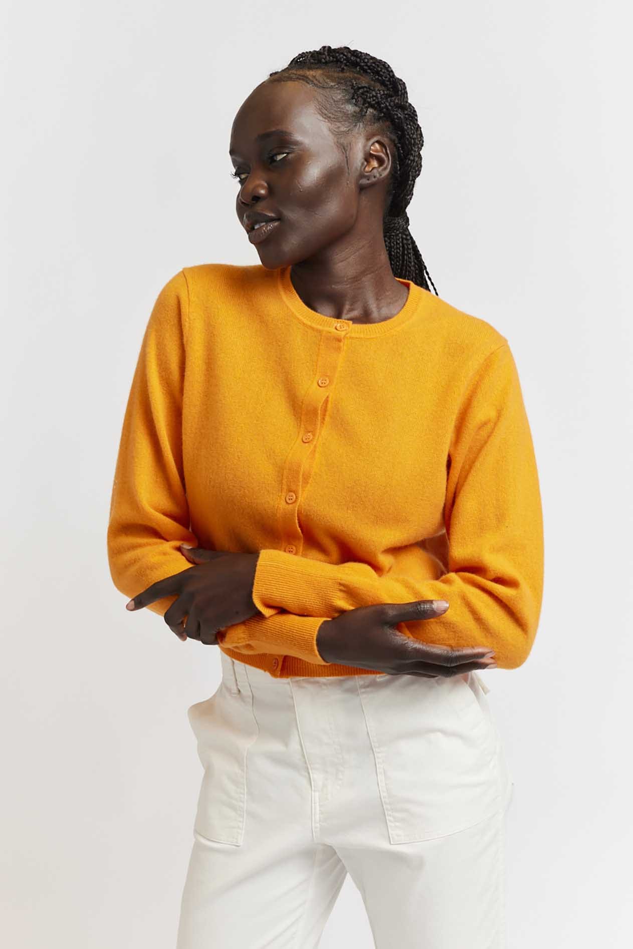 Sophia Cashmere Cardi in Sunset - Image 3
