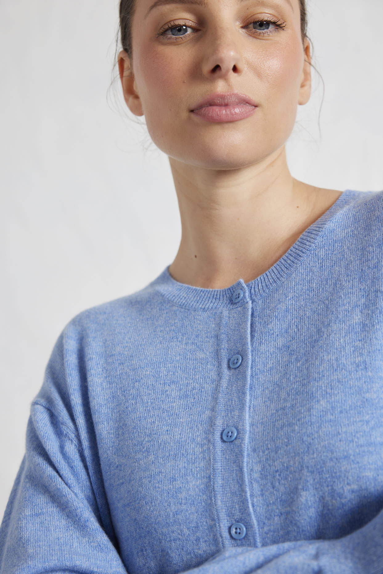 Sydney Cardi in Dusty Denim - Image 3