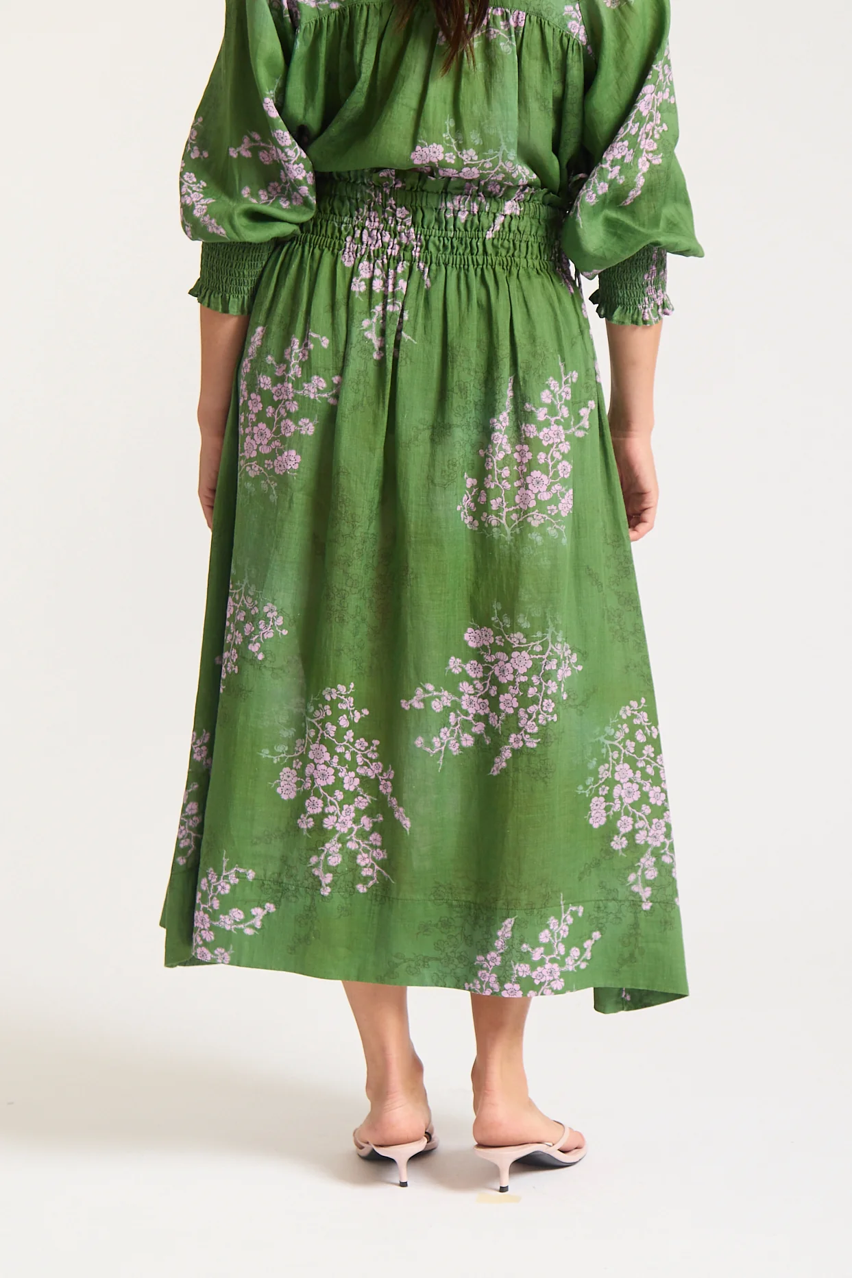 Sylvie Ramie Skirt  In Maple Print - Image 4