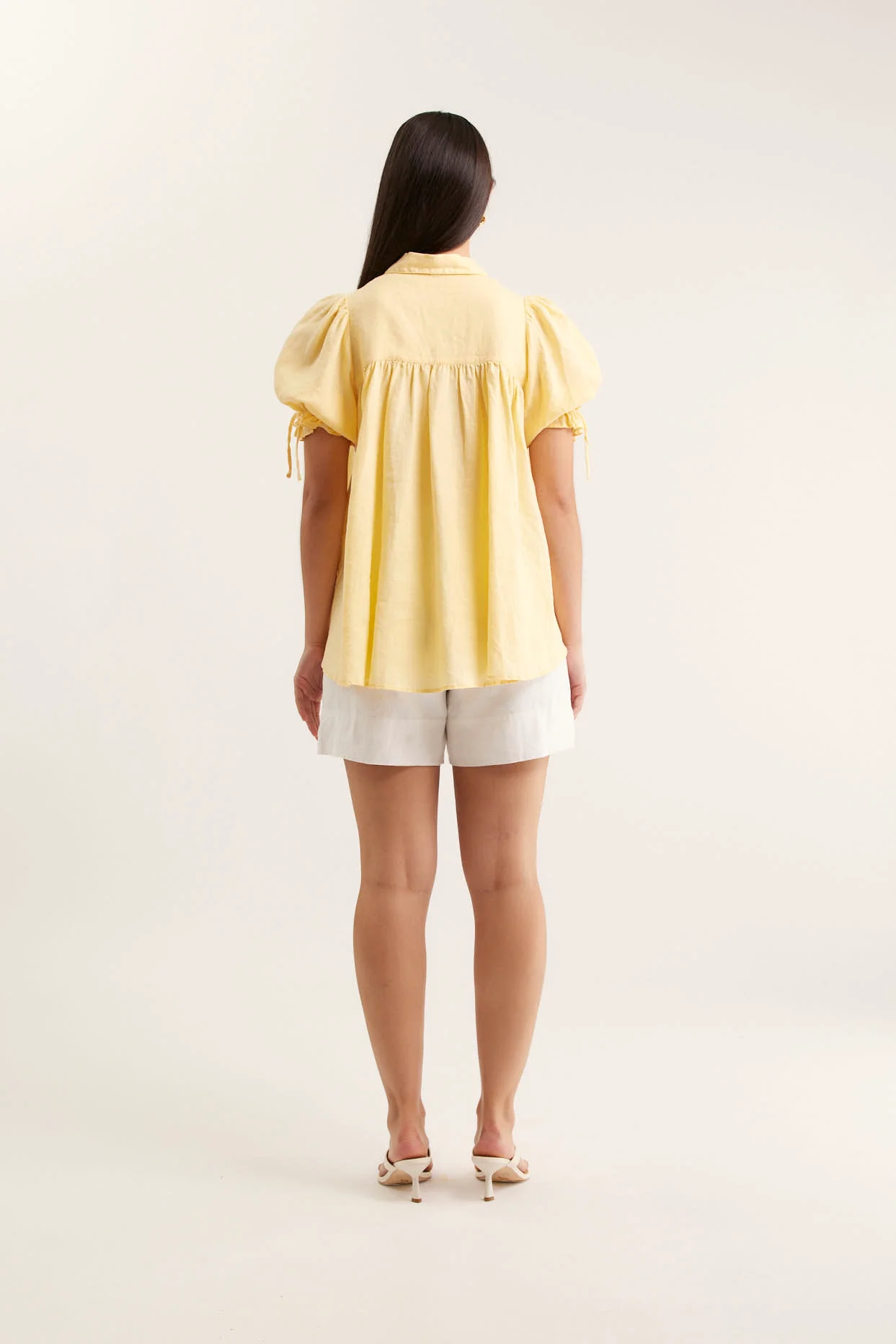 Tessa Linen Shirt In Lemon - Image 3