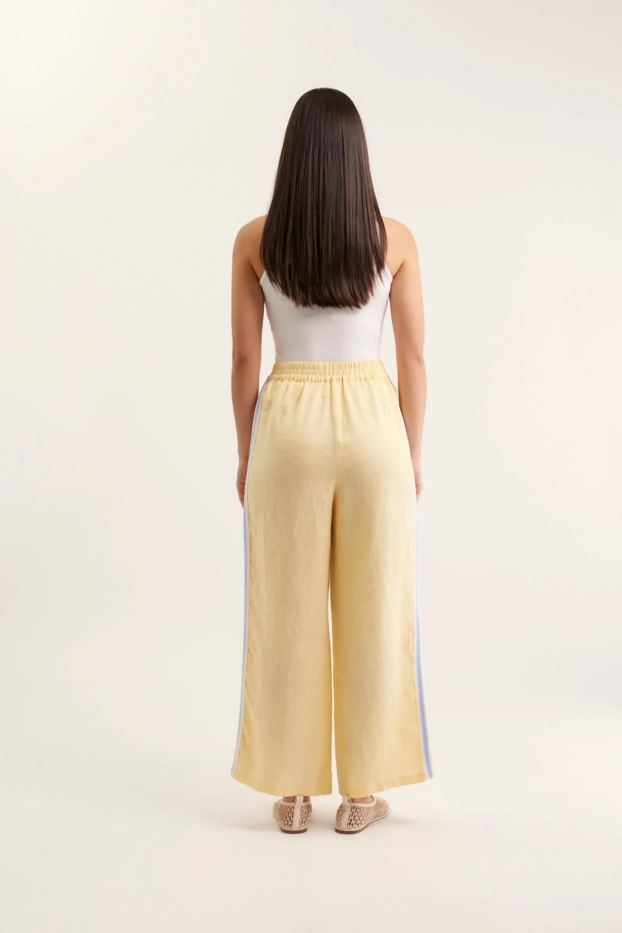Tilly Linen Pant  In Lemon - Image 3