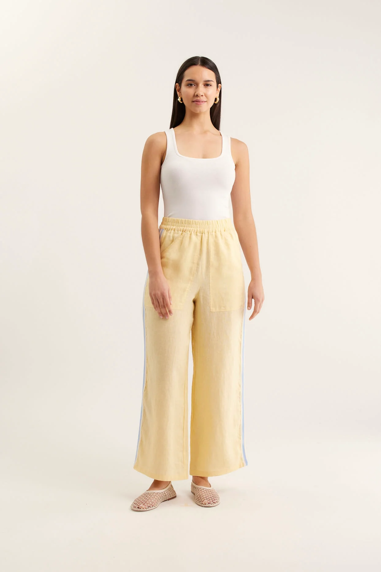 Tilly Linen Pant  In Lemon - Image 4