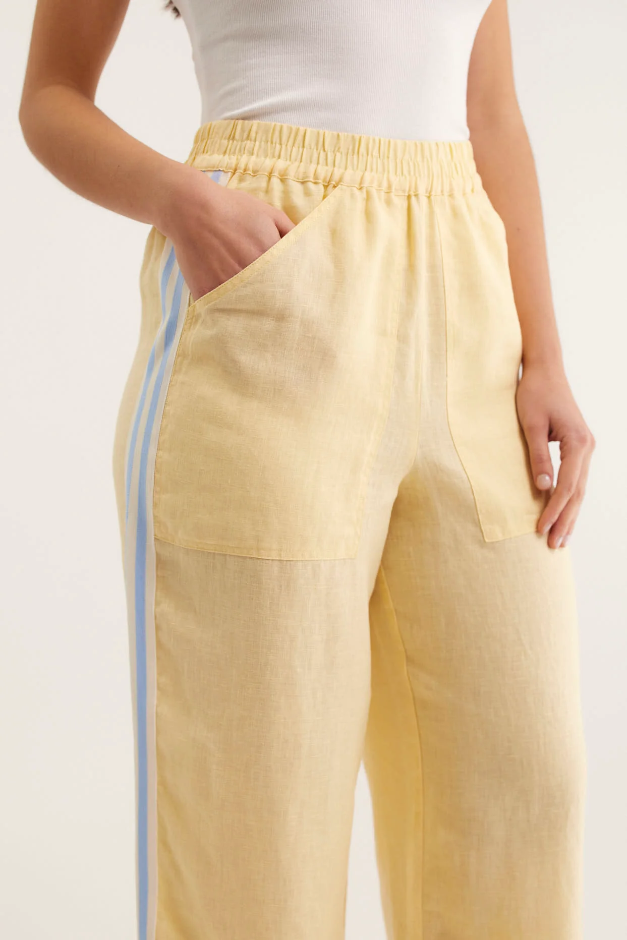 Tilly Linen Pant  In Lemon - Image 5