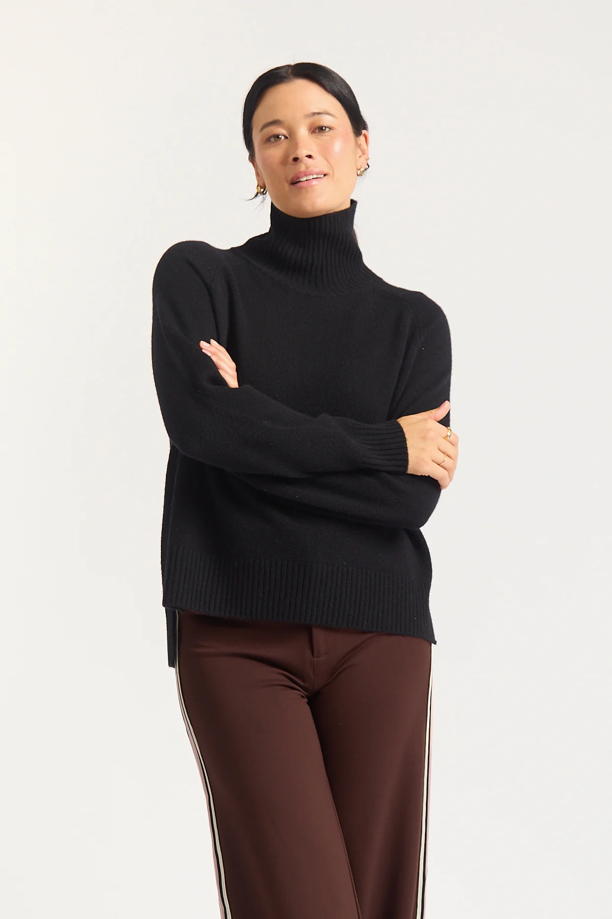Toastie Merino Cashmere Polo In Black - Image 3
