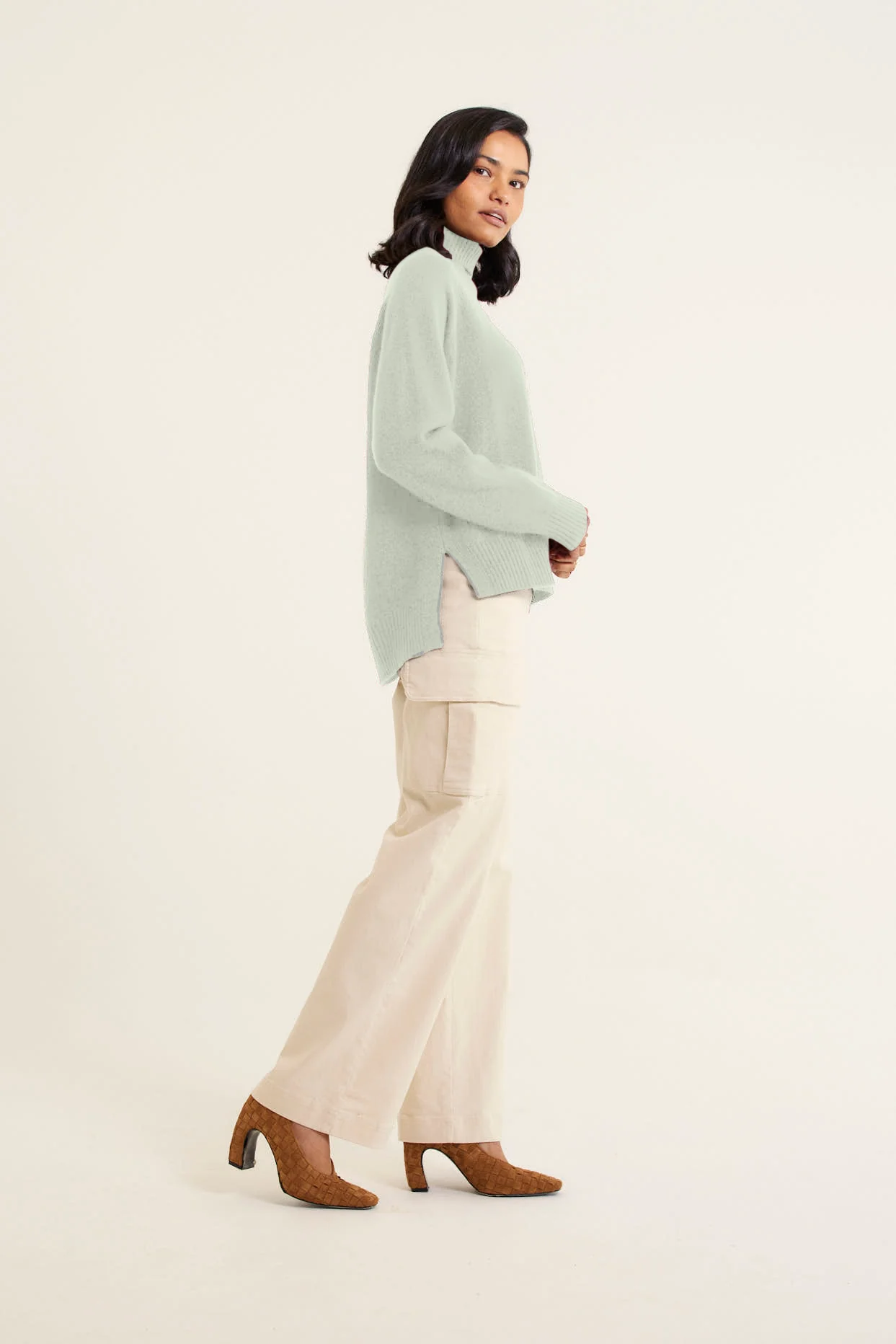 Toastie Merino Cashmere Polo In Early Spring - Image 4