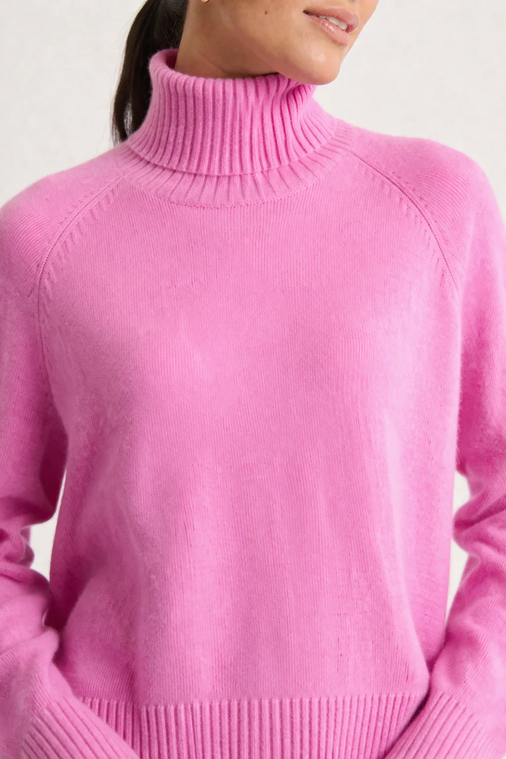 Toastie Merino Cashmere Polo In Lipstick - Image 2