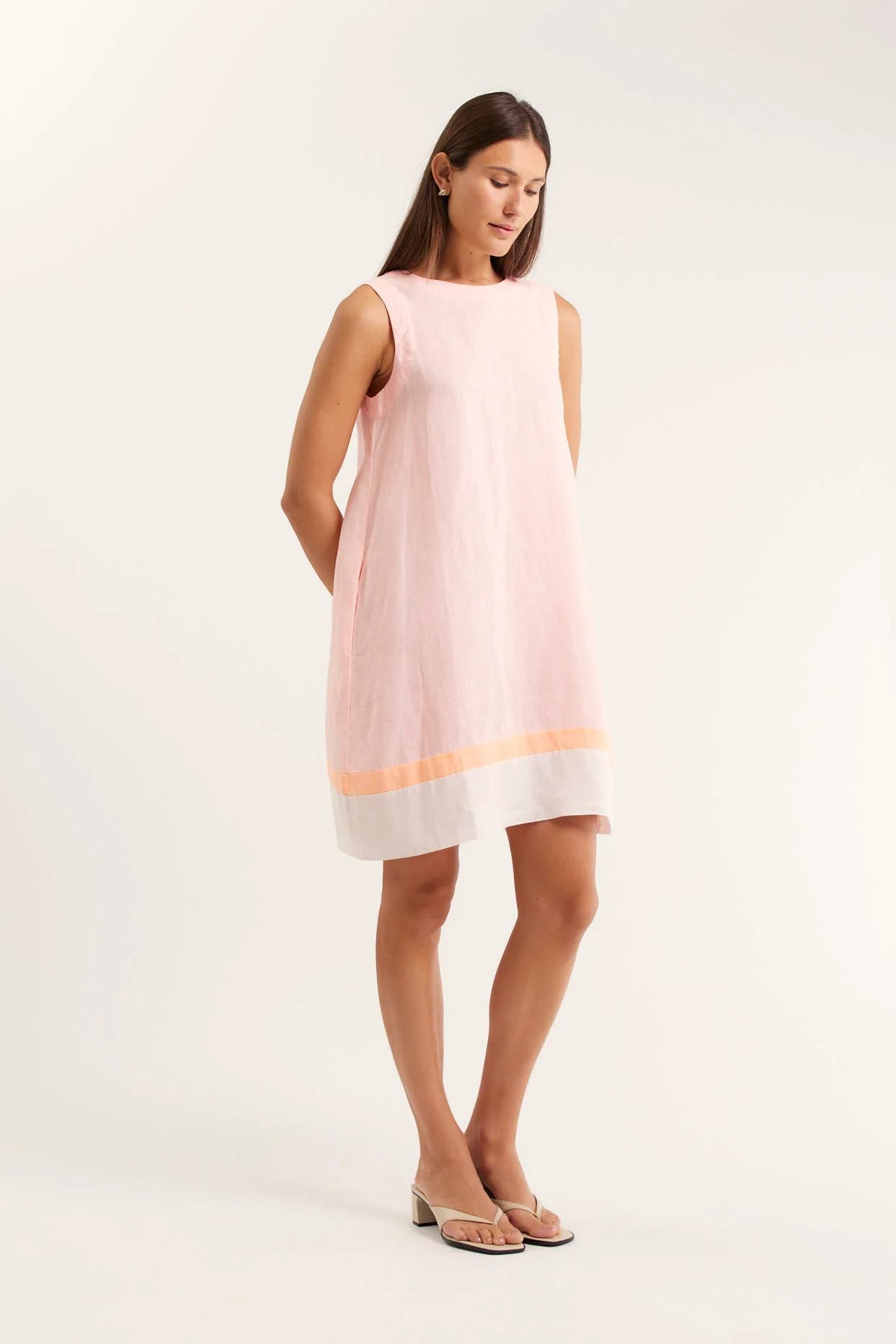 Vespa Dress In Linen In Sherbet Splice - Image 2