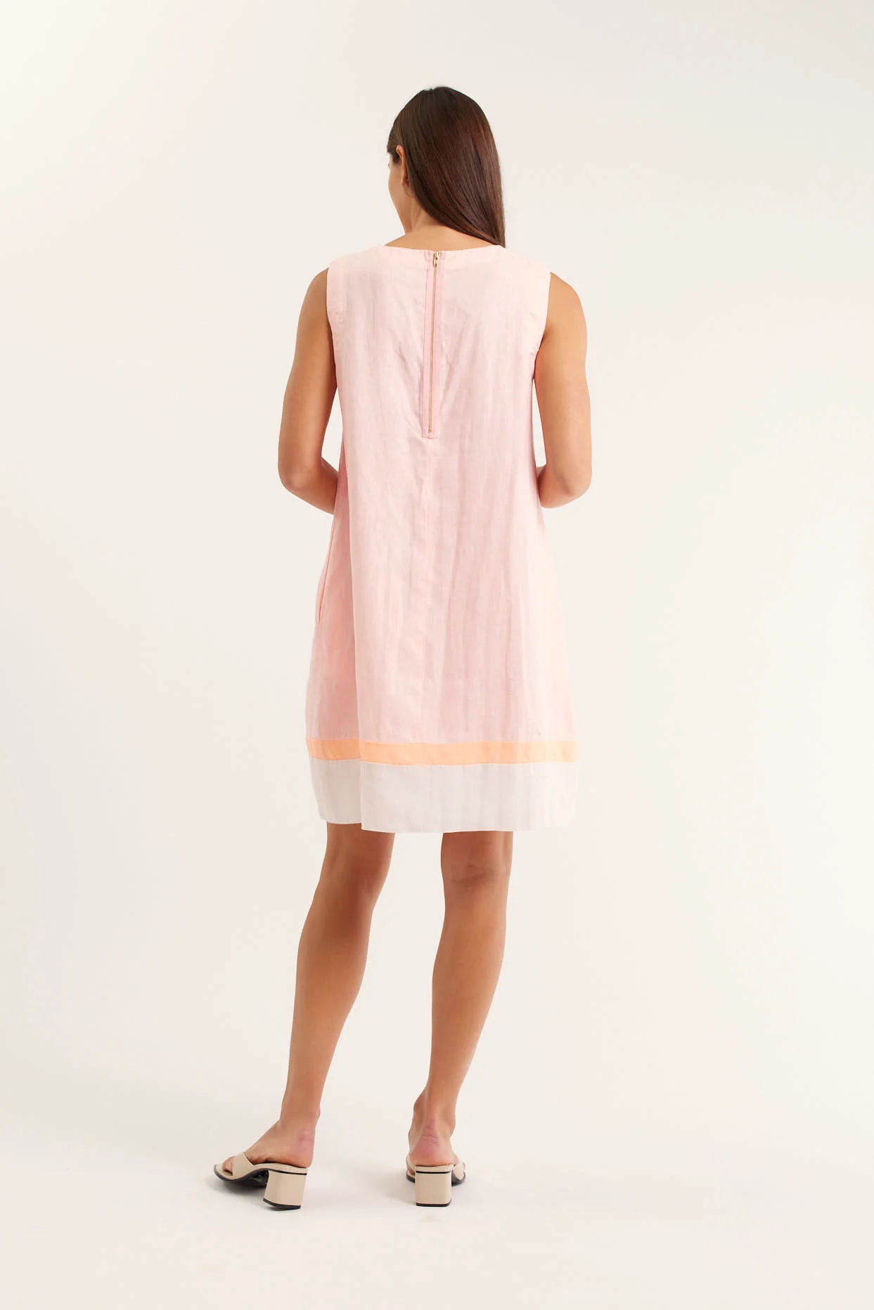 Vespa Dress In Linen In Sherbet Splice - Image 4