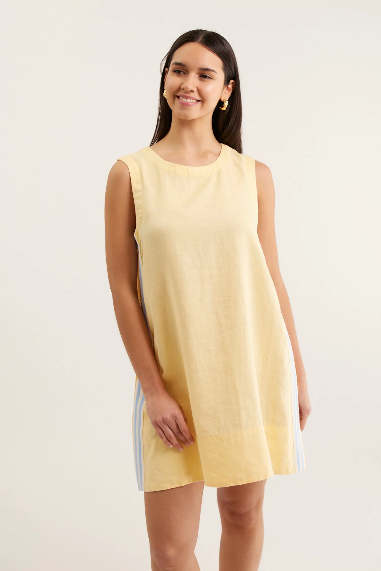 Vespa Linen Dress In Lemon - Image 2