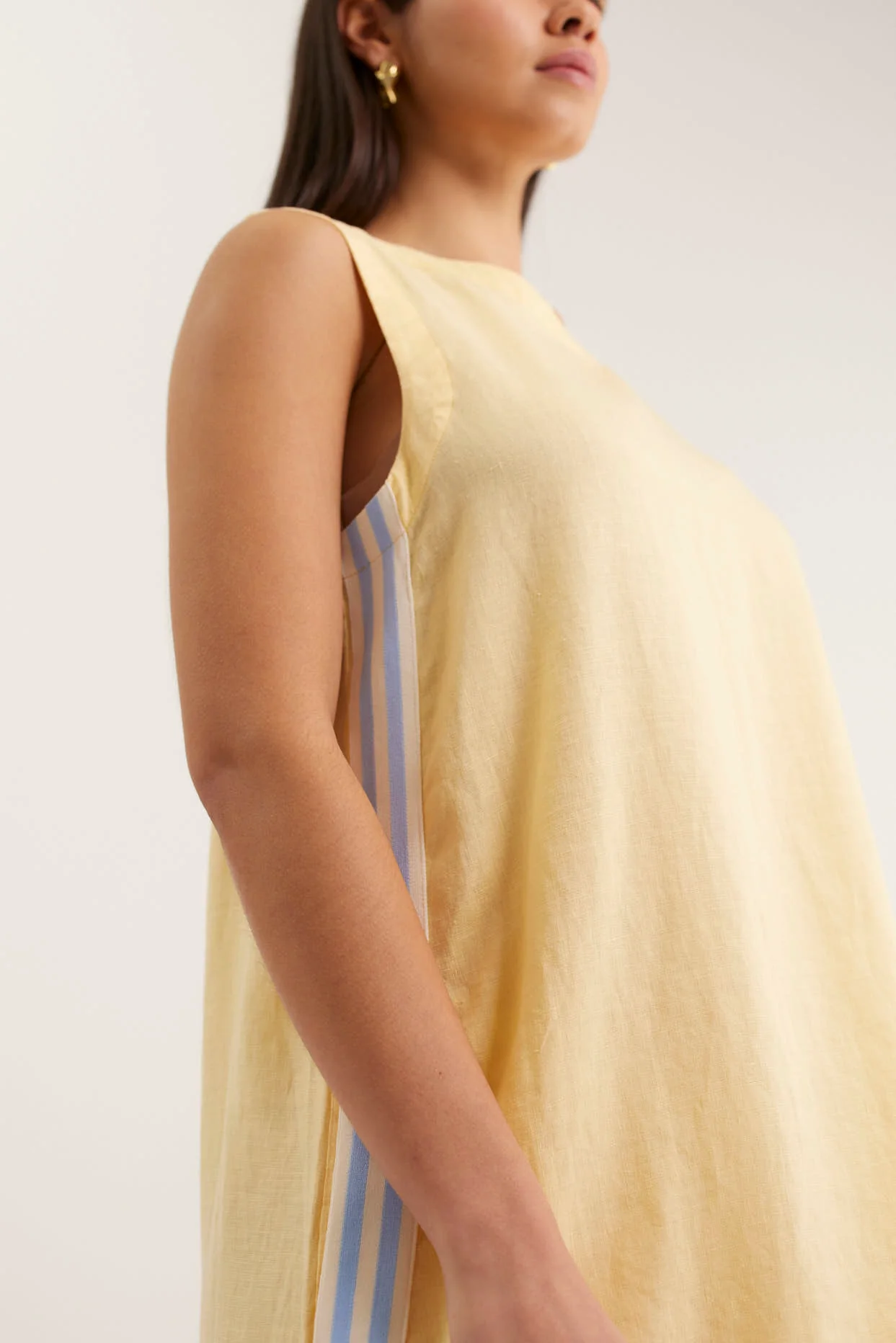 Vespa Linen Dress In Lemon - Image 3