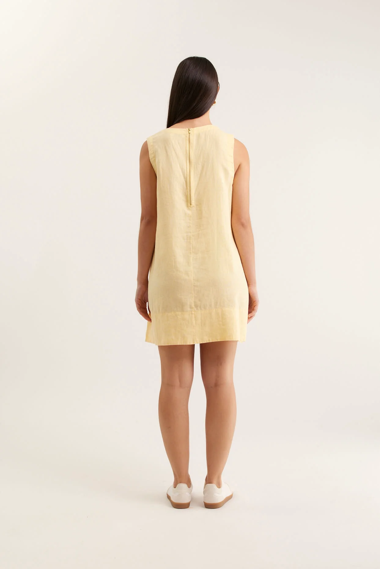 Vespa Linen Dress In Lemon - Image 4