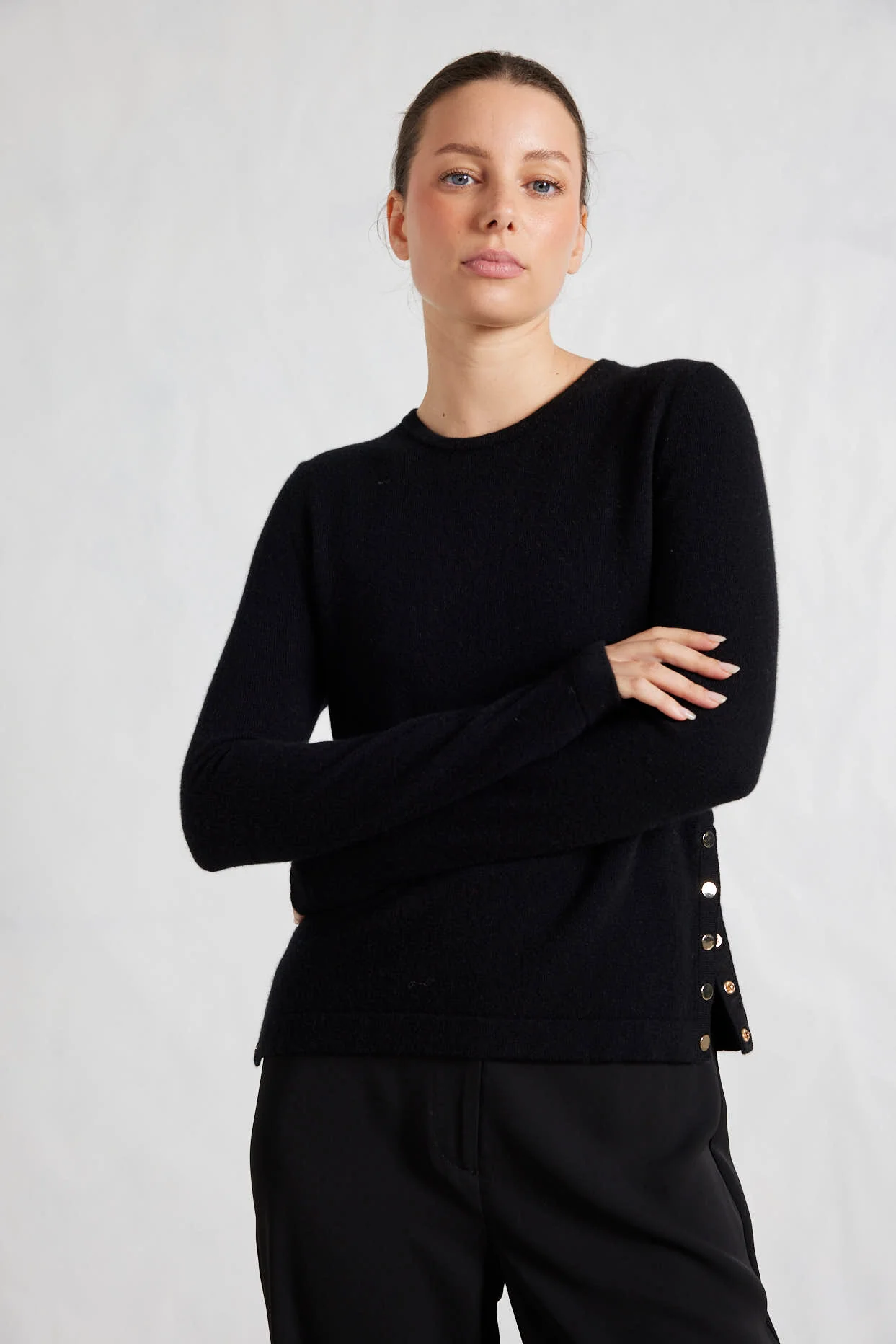 What A Stud Merino Cashmere Sweater In Black - Image 4