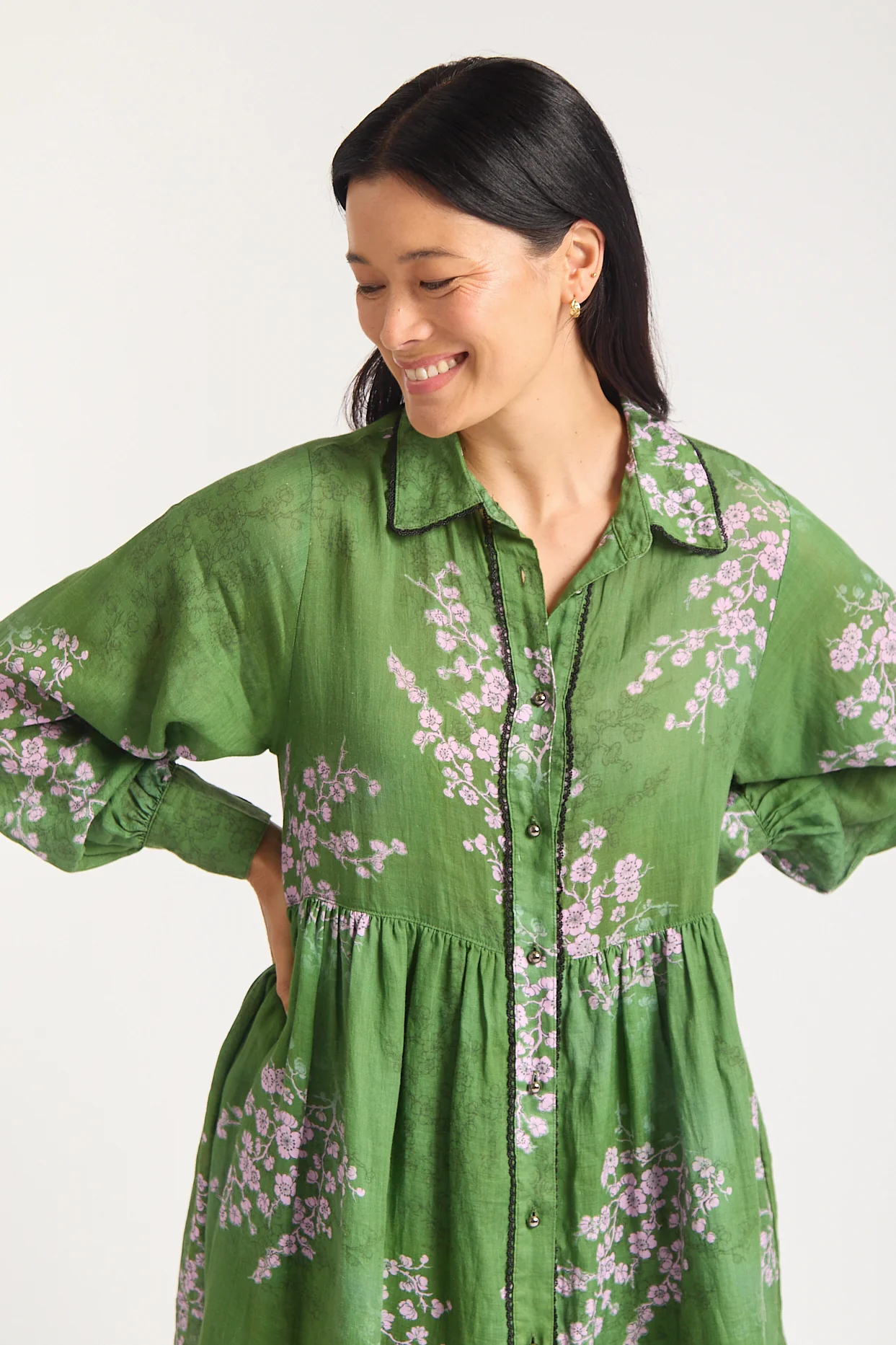 Wren Ramie Dress In Maple Print - Image 3